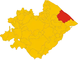 Fano within the Province of Pesaro-Urbino