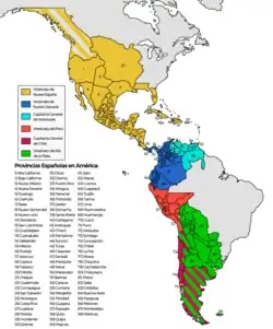 Map of Spanish America, ca. 1800