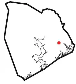 Location within Onslow County