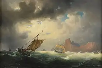 Ship on a Stormy Ocean