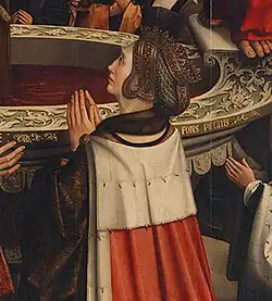 Queen Maria at prayer with her husband and children