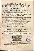 Fabbrica et uso dell'annulo astronomico, 1674