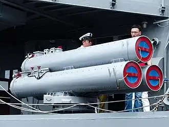 Mark 32 torpedo tubes mounted on ROCN Tzu I (PFG-1107)