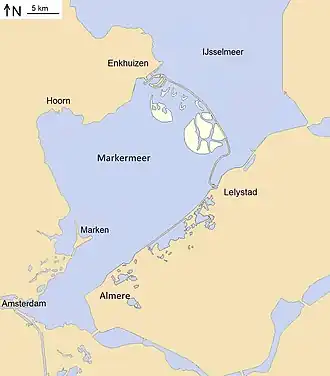 The Marker-Wadden project featuring several small islands
