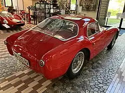 Rear view of a Pinin Farina-bodied Berlinetta at the Umberto Panini museum
