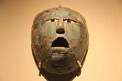 Jade mask found on the burial chamber 4 of the Temple of the Cormorants