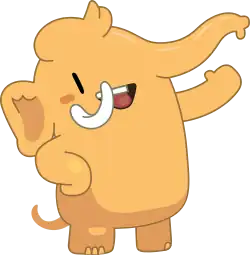 A cartoon Mastodon mascot