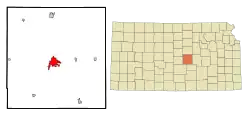 Location within McPherson County and Kansas