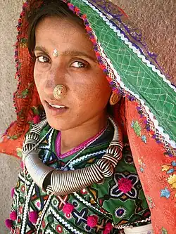A Meghwal woman in the Hodka village, north of Bhuj.