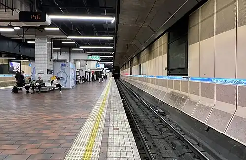 Platforms at Melbourne Central station on the City Loop, 2024.