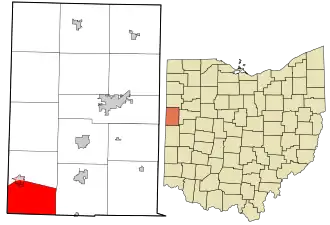 Location in Mercer County and the state of Ohio.