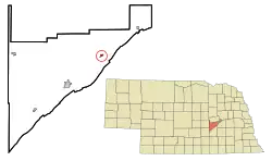 Location in Merrick County and the state of Nebraska