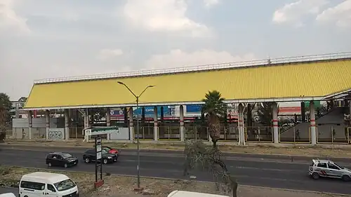 A station in a median strip