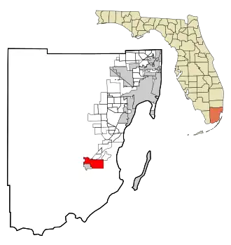Location in Miami-Dade County and the U.S. state of Florida