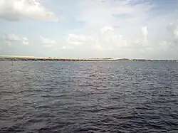 The bridge as seen from the Horton Park & Boat Ramp at the end of Everest Parkway in Cape Coral (2008)