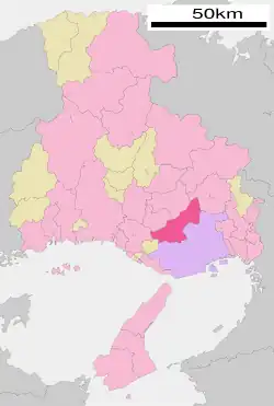 Location of Miki in Hyōgo prefecture