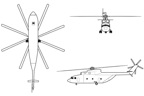 Mil Mi-26 3-view drawing