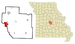 Location in Miller County and the state of Missouri