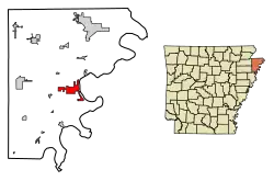 Location in Mississippi County, Arkansas