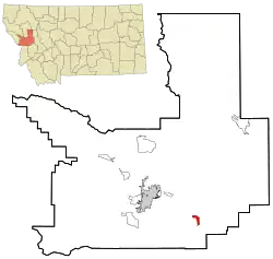 Location in Missoula County and the state of Montana