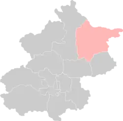 Location of Miyun District in Beijing