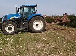 Mounted mole plough with single mole foot