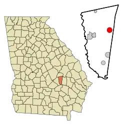 Location in Montgomery County and the state of Georgia