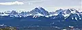 Bow Range seen from Lake Louise Ski Resort, with Mount Temple centered