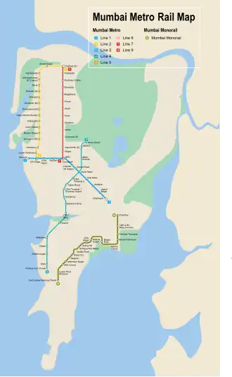 Mumbai Metro and Monorail Map