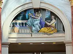 A mural depicting allegorical figures of Music