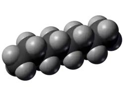 Space-filling model of octane
