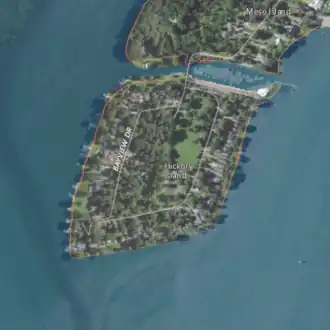 Aerial image of an island.