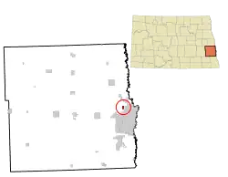 Location of Reile's Acres, North Dakota