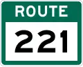 Route 221 marker