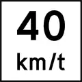 Advisory 50 km/h sign in Norway
