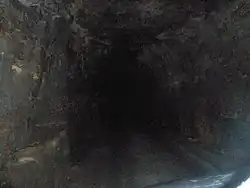 Inside the unlit tunnel