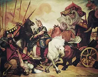 A portrayal of Nader Shah in the battle of Karnal by Adel Adili