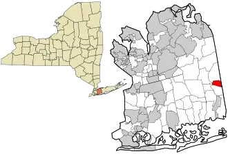 Location in Nassau County and the state of New York