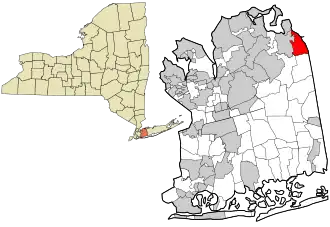 Location in Nassau County and the state of New York.