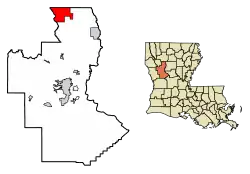 Location of Ashland in Natchitoches Parish, Louisiana.