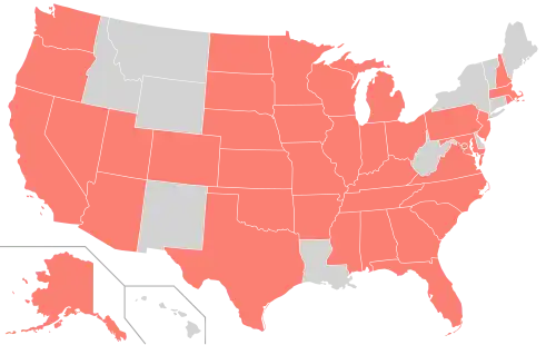 Map of US showing National Guard deployments as of June 16, 2020