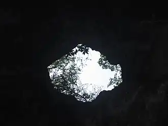 One of the natural openings at Longhorn Cavern