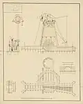 Technical drawing of a 1793 Dutch smock mill for land drainage