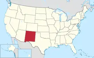 Location of New Mexico within the United States
