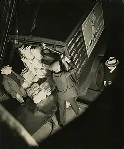 Truck displaying baseball graphic illustration by Vincent Schofield Wickham.
