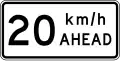 Road works speed limit ahead - 20&nbsp;km/h