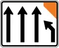 Lane management (four lanes, right lane merges)