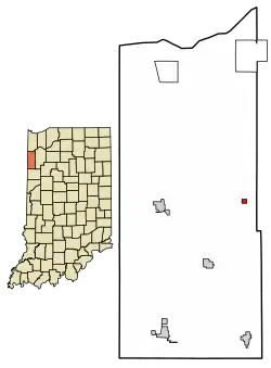 Location of Mount Ayr in Newton County, Indiana