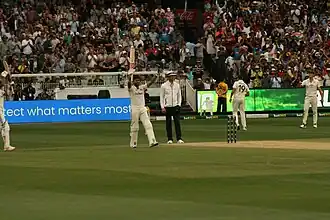 Nitish Kumar Reddy celebrates first Test century at the Melbourne Cricket Ground