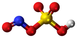 Ball-and-stick model of the nitrosylsulfuric acid molecule